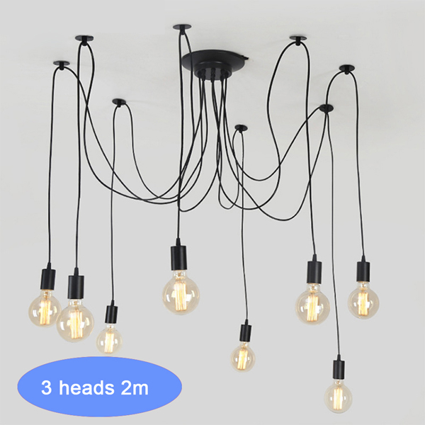 220 V Moderne Led Kroonluchter Verlichtingsarmaturen Zwarte Ijzer 4/6/8 Hoofd Tak Plafond Kroonluchter Industriële Lamp Woonkamer slaapkamer