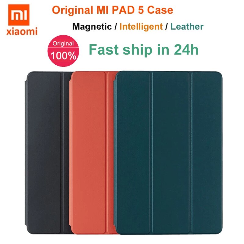 Original xiaomi mi pad 5 fodral mipad 5 pro smart intelligent wake-up tablet läder flip skalskydd magnetiskt adsorptionsfodral