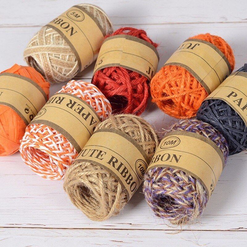 24Pcs Natuurlijke Jute Twine String Roll Voor Kunstwerken Diy Ambachten Cadeaupapier