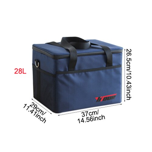 Extra grande engrossar saco térmico saco de gelo pacote isolado almoço bolsa masculino tote caso frio fresco comida piquenique recipiente acessórios: Navy blue 28L