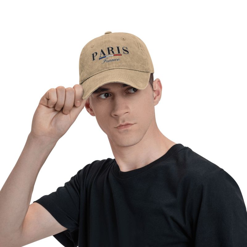 Tilpasset punk bomull paris frankrike grafisk baseballcaps menn kvinner justerbar pappahatt sport