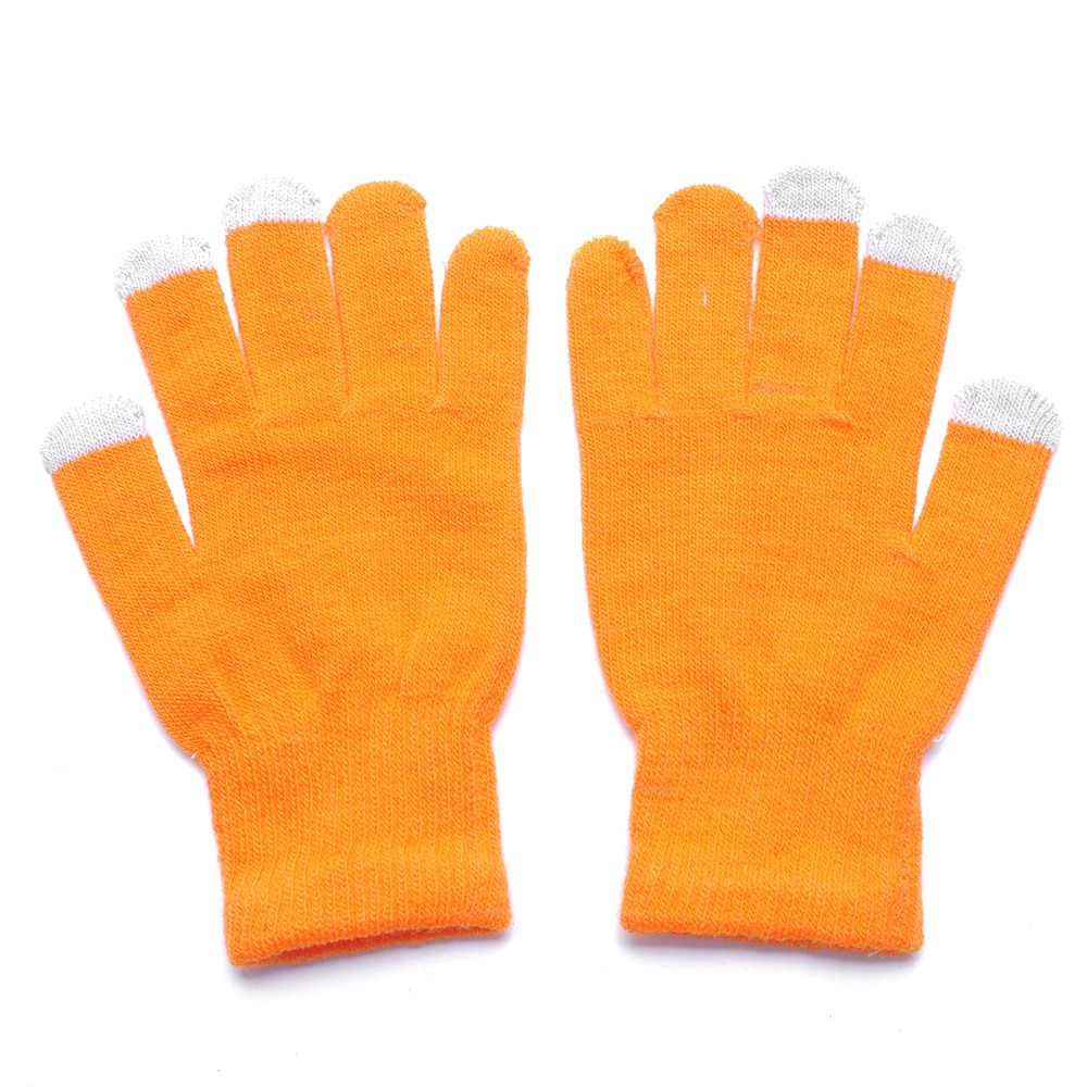 Magic touch screen handsker smartphone texting stretch voksen one size vinter varmere strik handsker 13 farver: Orange