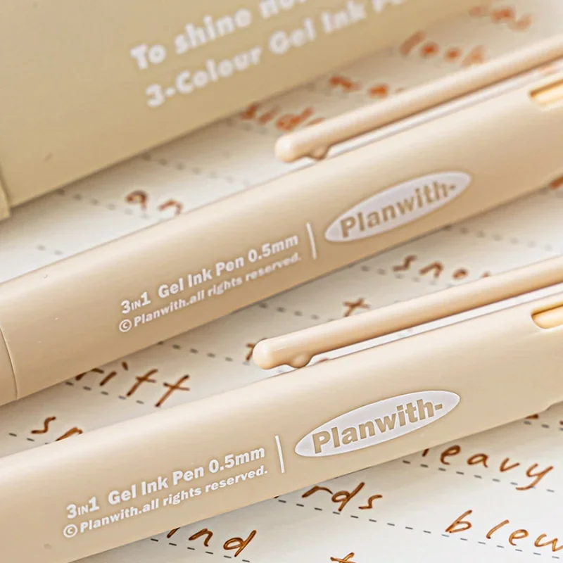 Juego de 3 bolígrafos de colores, bolígrafo de escritura de papelería de Color sólido a la sencillo, bolígrafo para álbum de recortes suave de 0,5mm, suministros para estudiantes