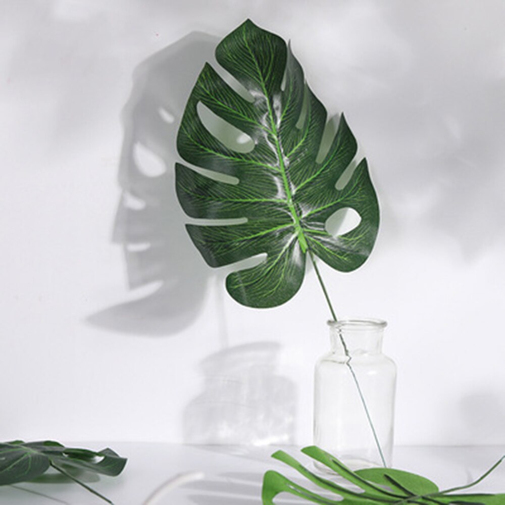 1pc Artificial Green Leaf Single Monstera Leaf Monstera Wedding Decoration Simulation Plastic Leaf Nordic Style Green Plants