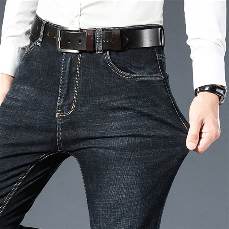 Herren Jeans Einfarbig Jeans Herren Dünne Gerade Jugend Geschäft lässig Hosen Männlichen Plus Größe schlank passen Denim hosen
