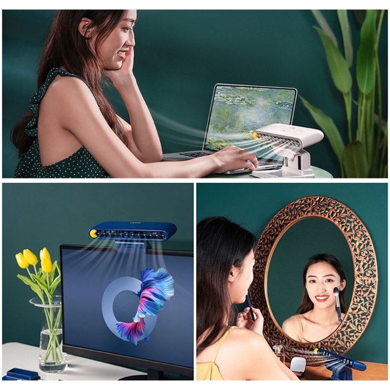 Display Hanging Silent Office Desktop Fan Portable Mini Air Cooler Small Personal Cooling Tools for Home Office