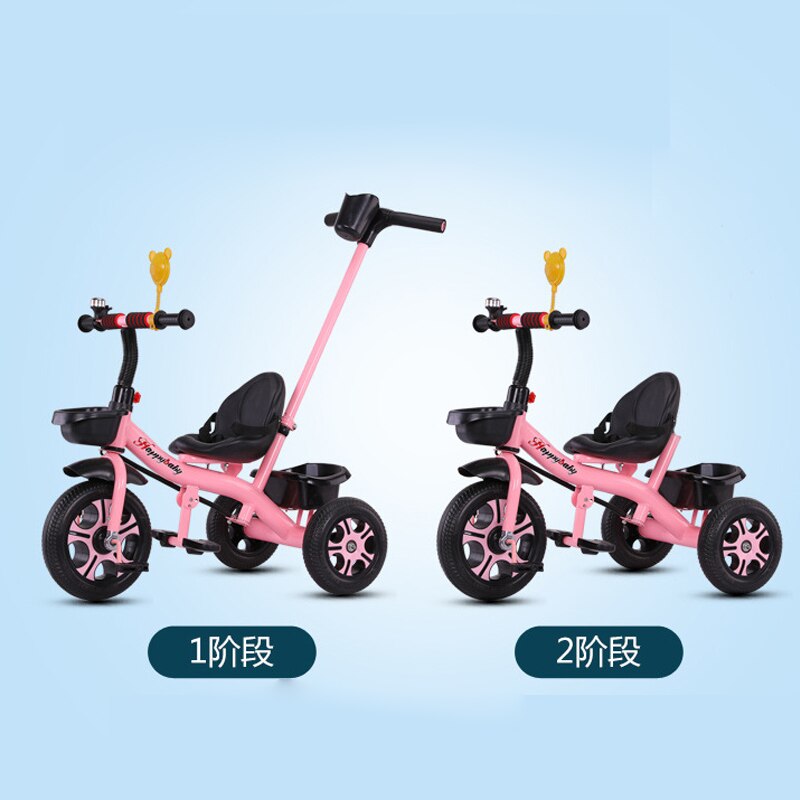 Protable per Bambini Bicicletta A Tre Ruote del Triciclo Può Regolabile Spinta A Mano Carrelli facile pieghevole Passeggino per I Bambini