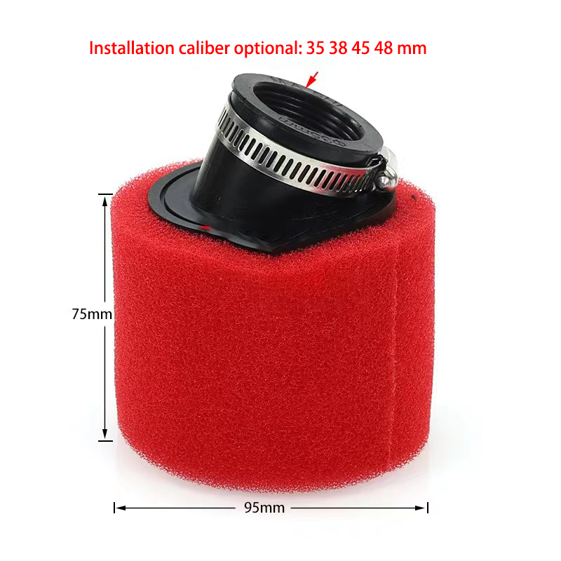 Filtro de aire de espuma roja, esponja limpiadora de 35mm, 38mm, 42mm, 45mm y 48mm para ciclomotor, Scooter, Dirt Pit Bike y motocicleta