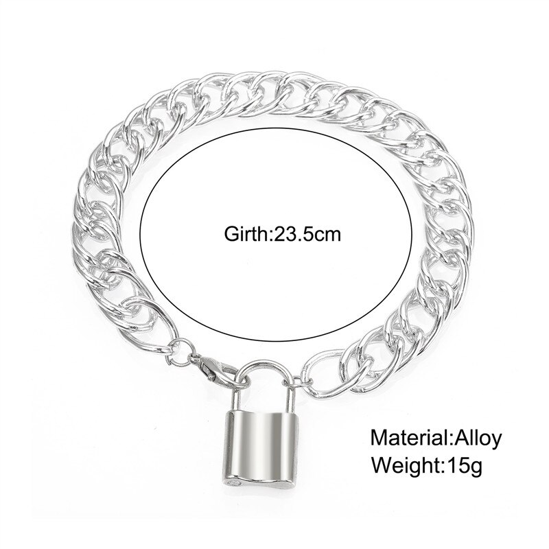 WUKALO Big Lock Chain Anklets For Women Punk Silver Color Thick Chain Ankle Bracelet Leg Foot Chain Anklets Jewelry