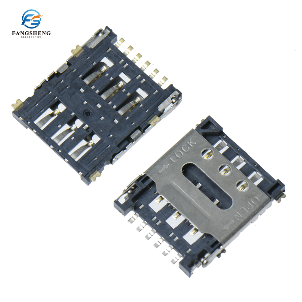 10 pièces de porte-carte NANO EpiCard 1.5H 6P 6PIN, connecteur à rabat, micro fente pour téléphone portable