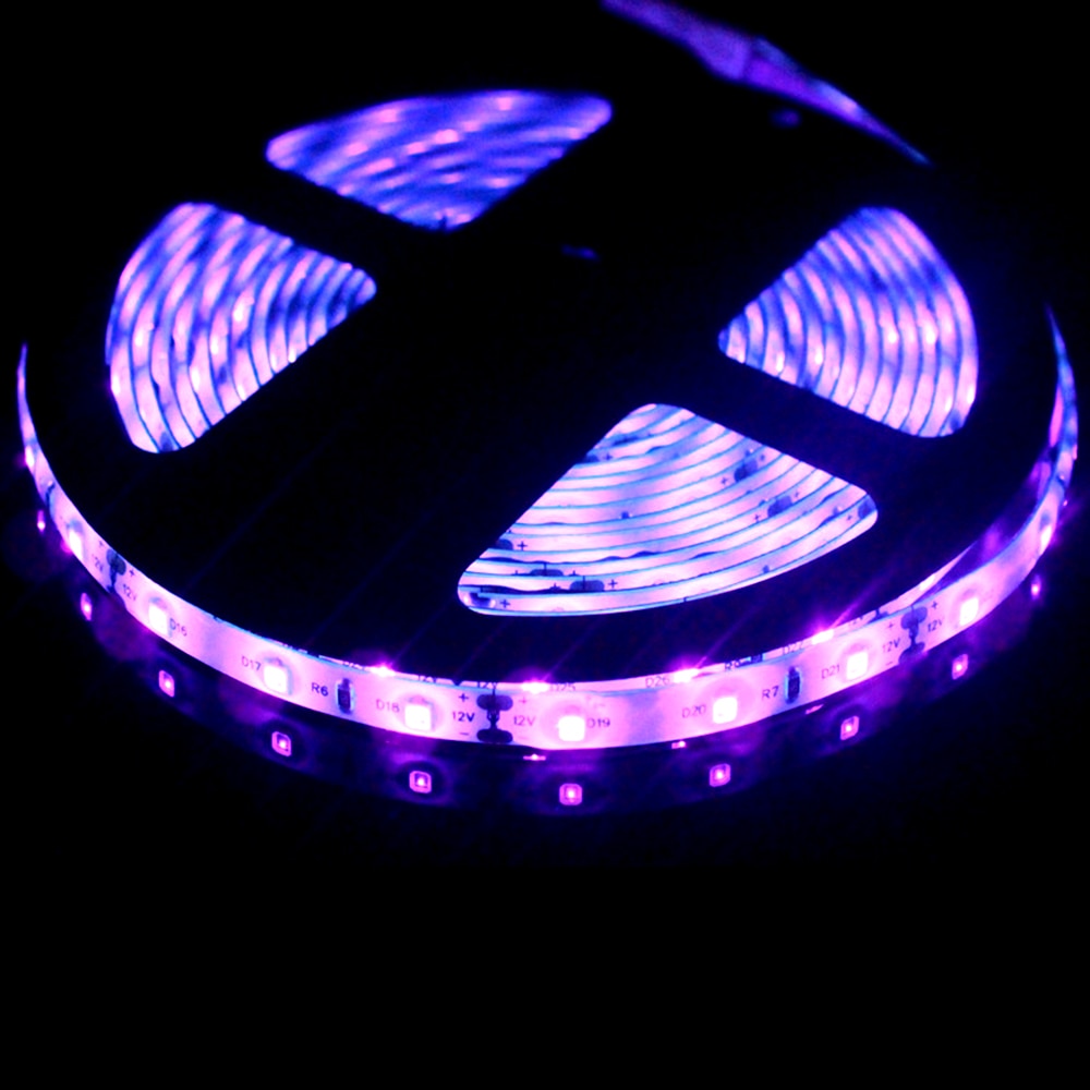 UV Light Strip Waterproof Led Strip Lights 16.4ft 300LED Rope Lights 12V Flexible Black Lights UV Strip Lights Ultraviolet Light