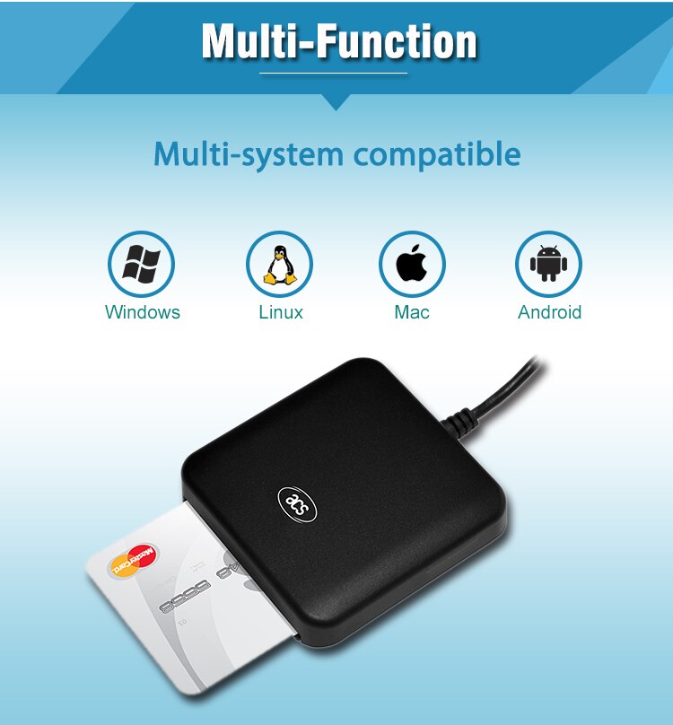 Kannettava iso 7816 type c smart usb emv sirukortinlukija kirjoittaja acr 39u- uf