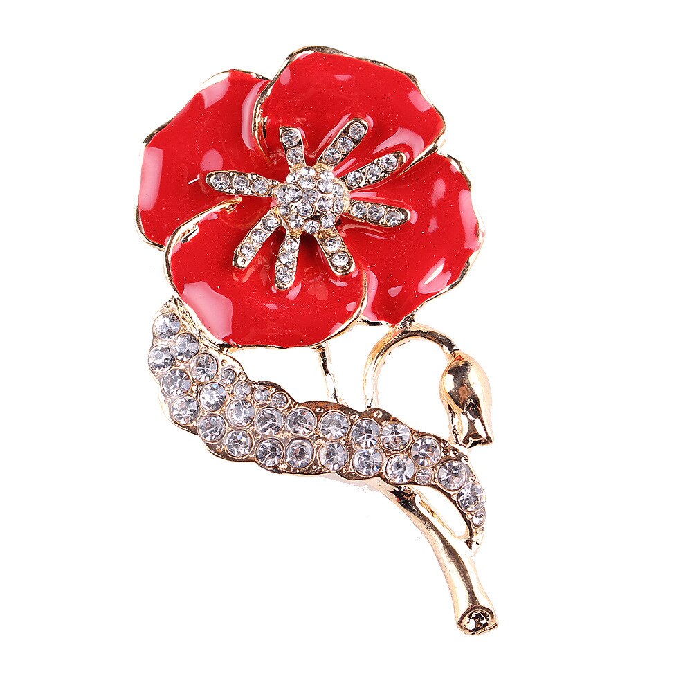 Poppy Broche Uk Prinses Souvenir Pin Geëmailleerd Rode Papaver Bloem Broches Gemenebest Van Naties Zinklegering Broche Pinnen: XZ-Yinglihua zuan