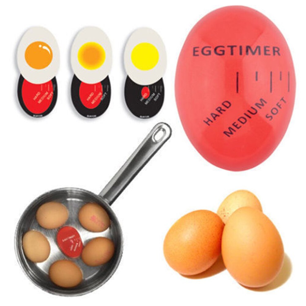 Egg Timer Perfect Color Changing Timer Yummy Soft Hard Boiled Eggs Cooking Kitchen Eco-Friendly Resin Egg Red timer tools