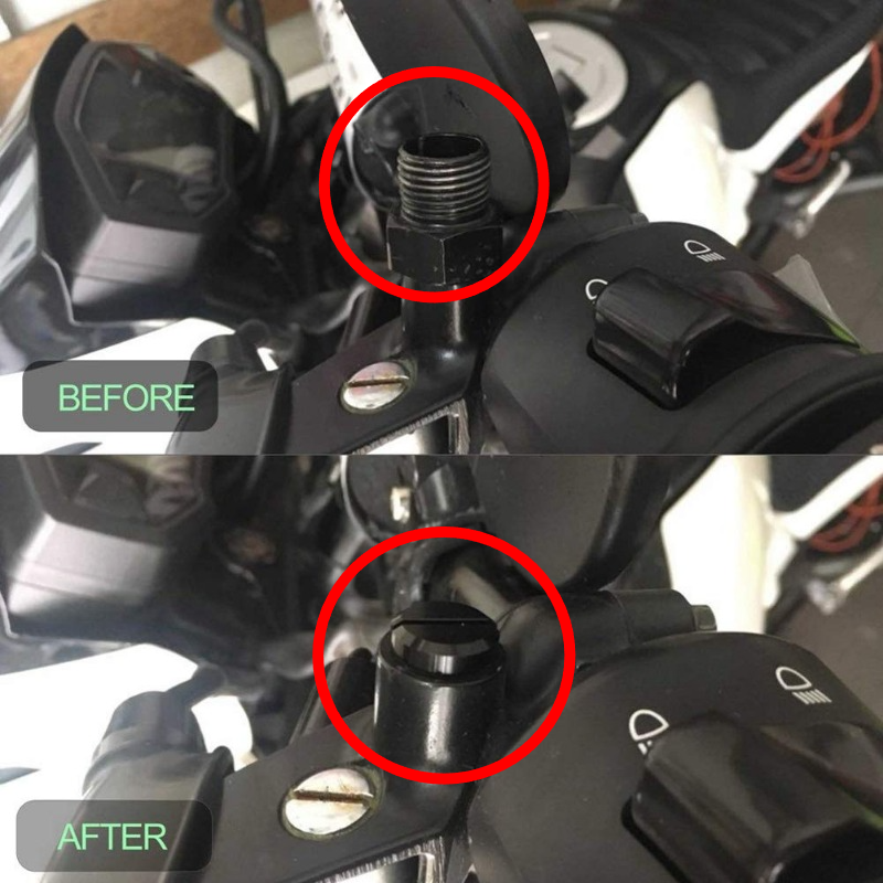 Tapones para espejos retrovisores M10, tapones para orificios de espejos de motocicleta, 2 pares de tornillos para orificios de retrovisores laterales M10x1.25