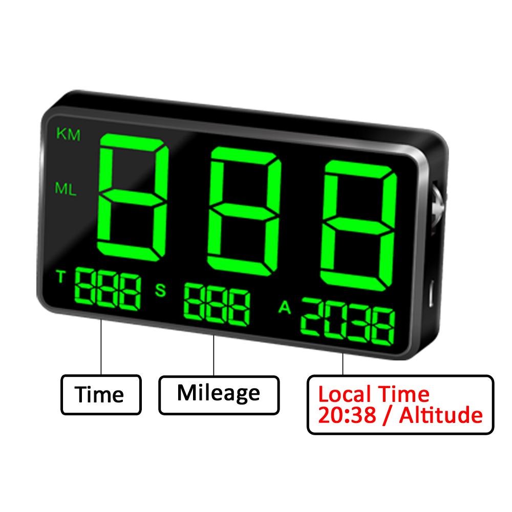 Universele GPS HUD Snelheidsmeter Kilometerteller Auto Digitale Snelheid Display MPH Over Snelheid Alarm Auto Klok voor Alle Voertuigen C80 C90: C80 GPS Speedometer