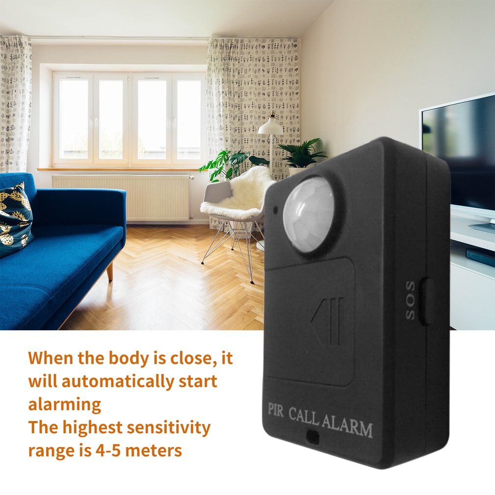 Mini gsm pir larm rörelsesensor larm infrarött trådlöst gsm larm stöldskydd rörelsedetektor hög känslighet