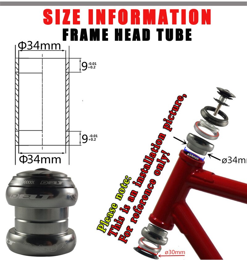 Piñón fijo para bicicleta de montaña MTB MBX, sin rosca, 2 rodamientos, 28,6mm (1, 1/8 "), 34mm, accesorios