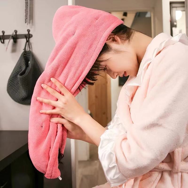 Toallas de microfibra para el cabello, sombrero triangular de secado rápido, espesar el secado del cabello, toallas absorbentes suaves para mujer, Toalla de baño