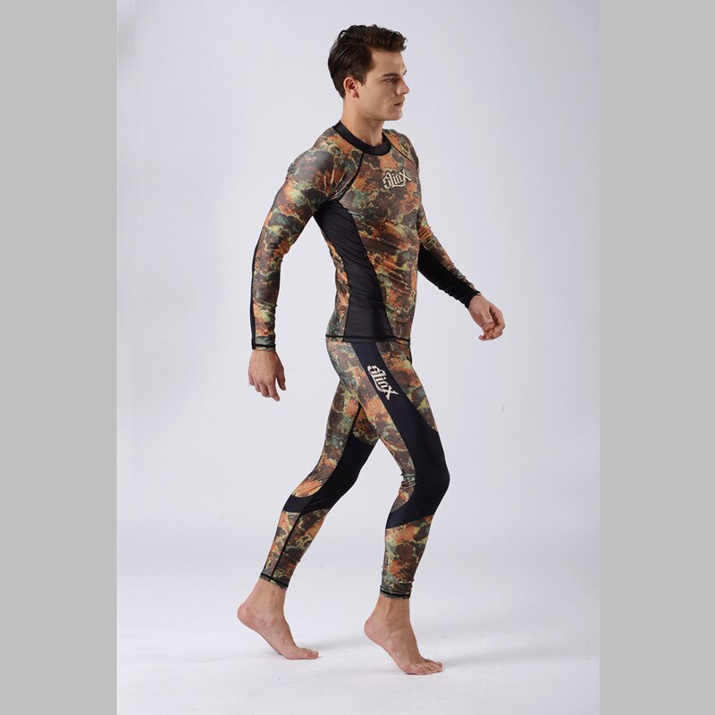 Diving Suit High Stretch Sunscreen Unisex Camouflage Snorkeling Set Lycra Material Swimming Surfing Sportswear Suit