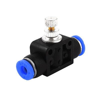 Push in to Connect Inline Air Fitting Pneumatic Speed Flow Control Valve 4 mm OD