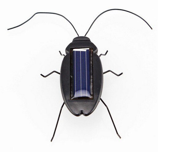 6 Benen Zwarte Kinderen Insect Bug Onderwijs Fun Gadget Speelgoed Solar Power Energy Kakkerlak