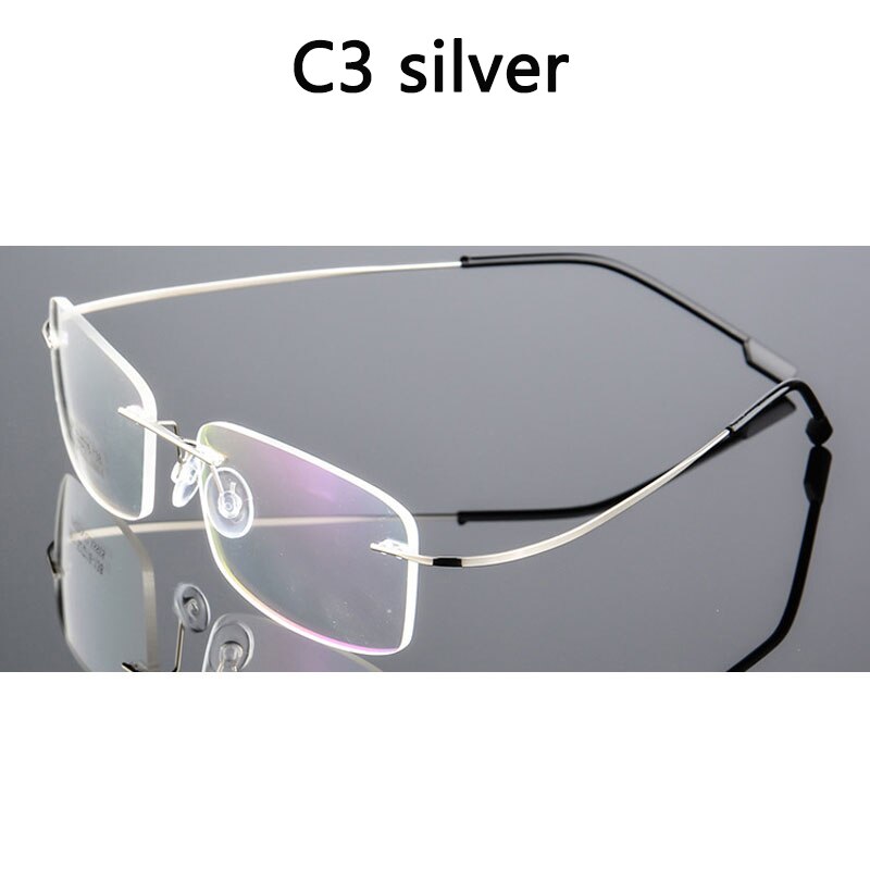 Boyseen reunattomat lasit miehet titaaniseoksesta taitettavat naiset nelikulmaiset silmälasit ultrakevyet kehyksettömät silmälasit