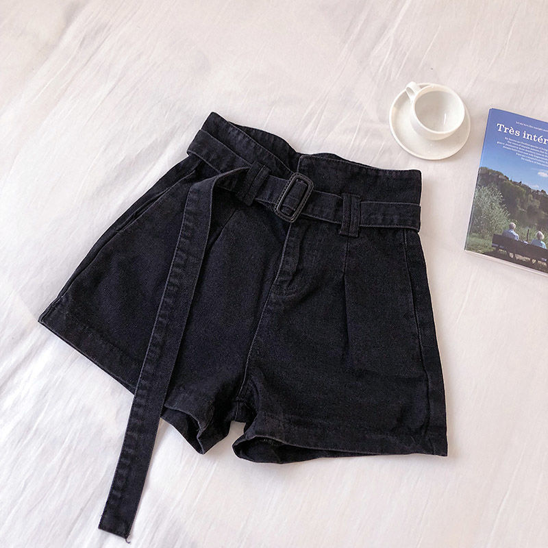 Denim Shorts Female Summer Korean Version of Loose High Waist Slimming Casual Wide-leg Ins Pants Woman Jeans