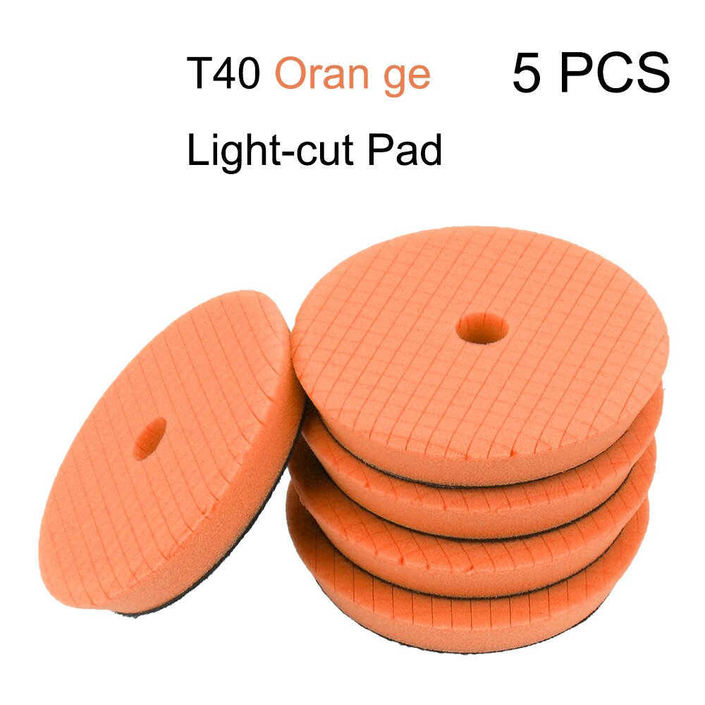 Schurende Disc 6 Inch Auto Polish Buffing Pad Auto Polijsten Kit Spons Foam Pads 5 Stuks/set Bevel Edge: Oranje