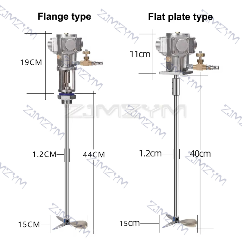 60L Pneumatic Mixer Air Agitator Air Blender Stirrer Aluminum alloy Air Mixing Machine 2800RPM 1/8HP 5 Gallon Mixing Equipment
