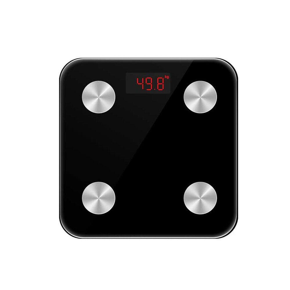 Bluetooth Scale Floor Bathroom Scale Smart Backlit Display Scale Balance Body Weight Fat Water Muscle Mass Composition Analyzer: Black