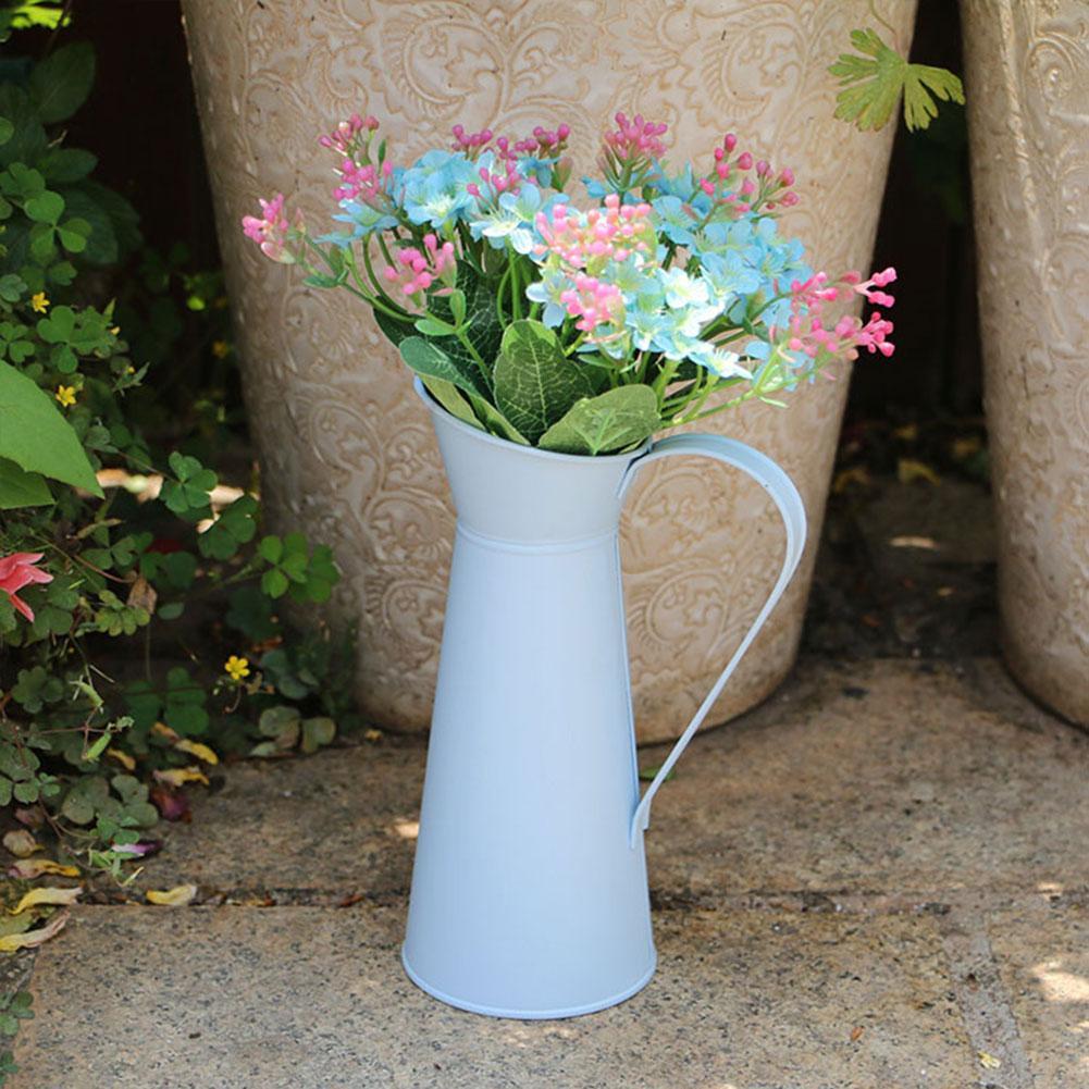 Grand Vase à crème Vintage en métal, 1 pièce, pichet d'émail, décor de maison, pichet de mariage, C0G9