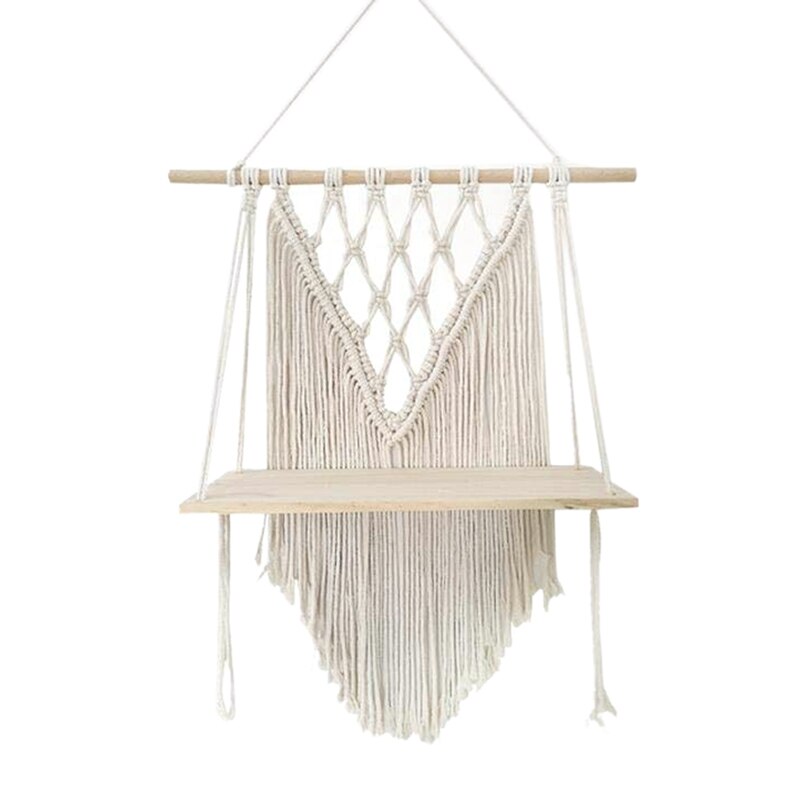 Macrame Wall Hanging Shelf, Boho Style Handmade Macrame Wall Planters Hanging, Plant Stand, Plant Rack, Macrame Plant Stand, Tap: Default Title