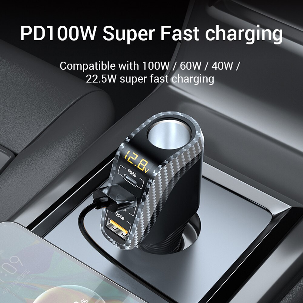 Asome Technik usb Auto ladegerät mit 90w zigaretten anzünder erweiterungs anschluss pd scp fcp schnell ladung für iphone samsung huawei