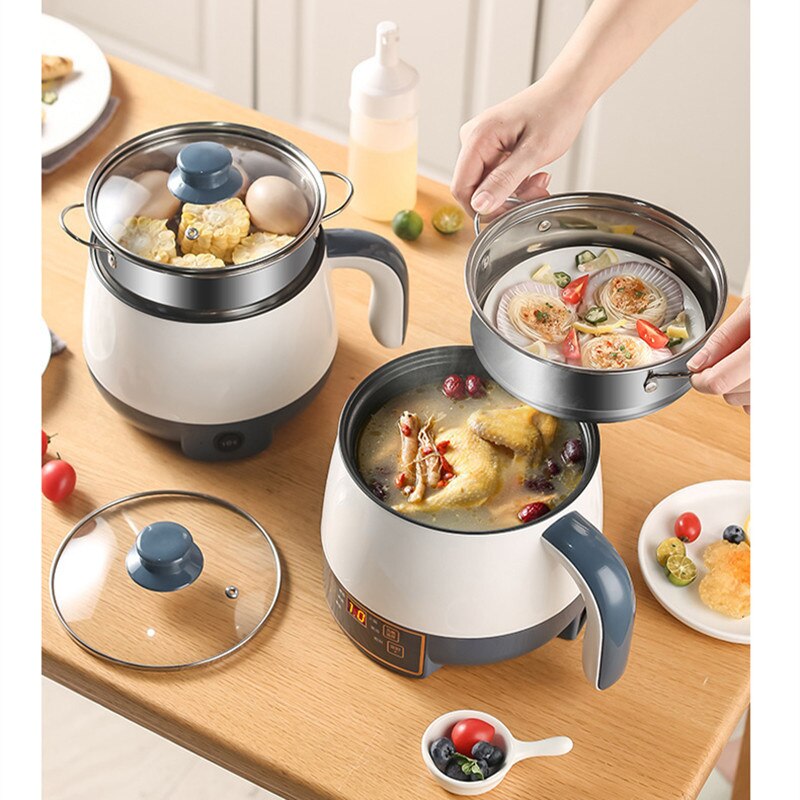 Multicooker-olla eléctrica antiadherente para el hogar, olla arrocera pequeña de 1.7L, electrodomésticos de cocina para 1 o 2 personas