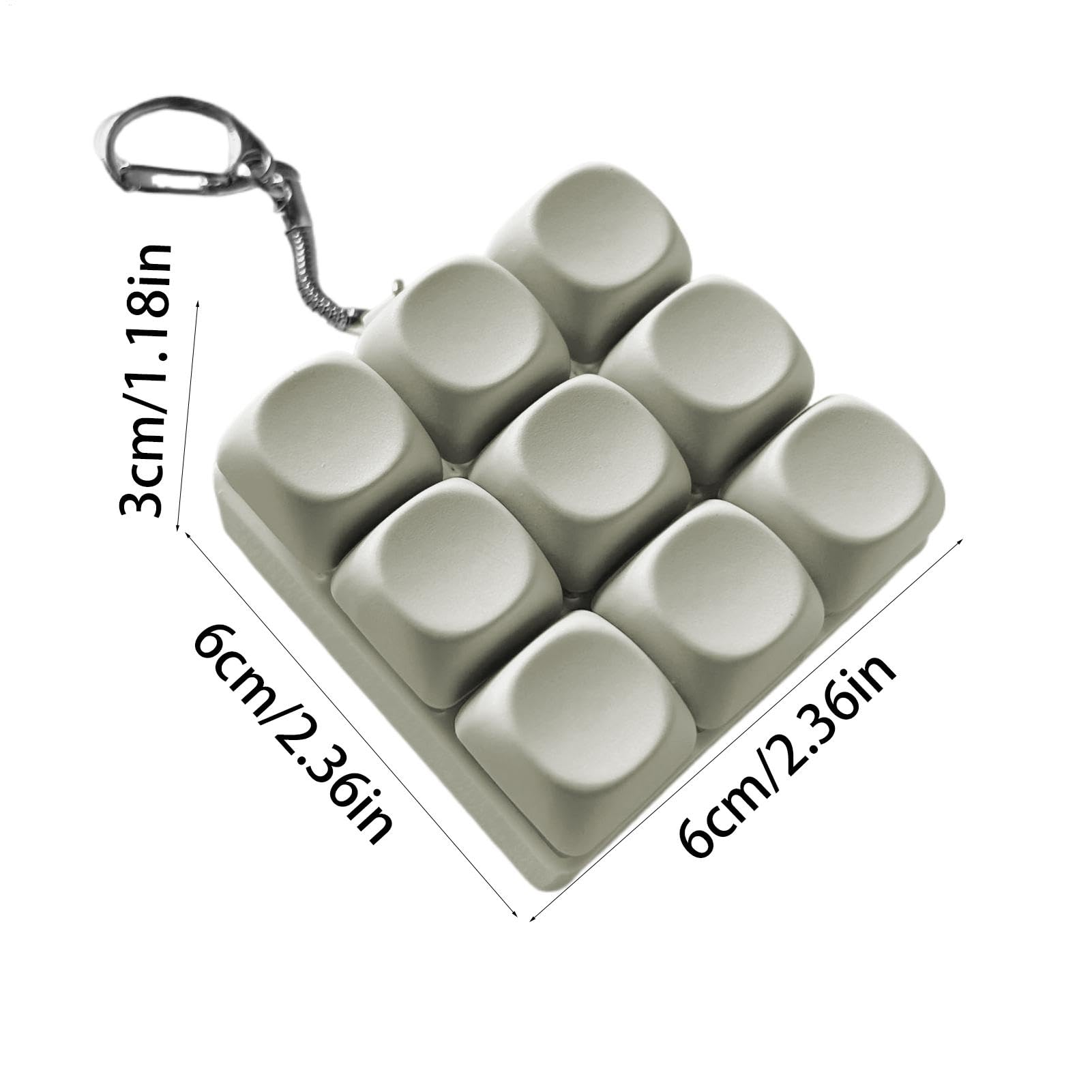 9 touches clavier Fidget jouet relaxant amovible doigt Fidget Clicker porte-clés Portable bricolage bouton doigt Clicker porte-clés