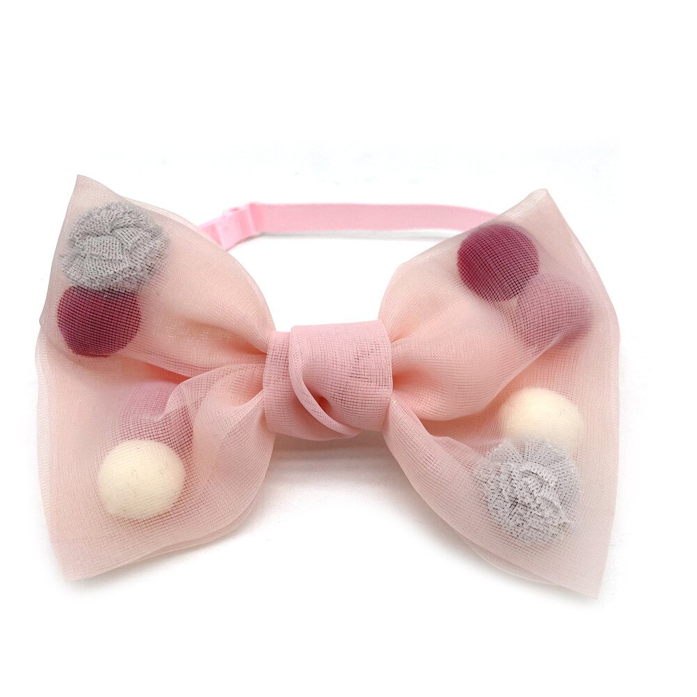 Nœud papillon avec boule de poils pour chien, accessoires pour chiots, de couleur unie, 30/50 pièces