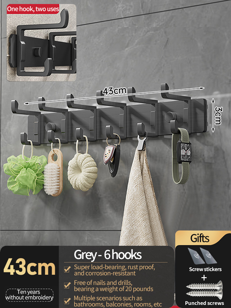 no drill door hooks Folding Robe Hooks Towel Hanger Nail Wall Rack Hooks Coat Clothes Holder for Bathroom Kitchen Accessories: Red