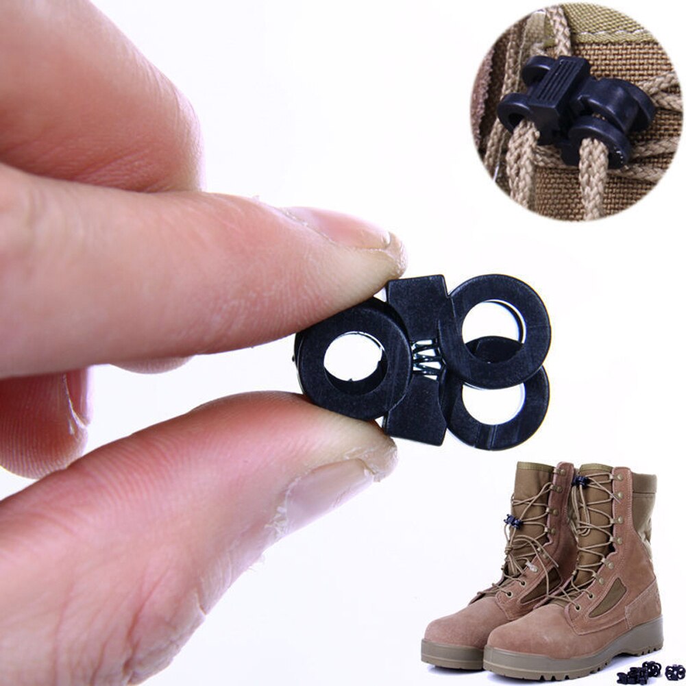 Boucle à lacet à serrage automatique, Gadgets d'extérieur de Camping, cordon antidérapant, verrouillage, bascule à cordon, 4/10 pièces