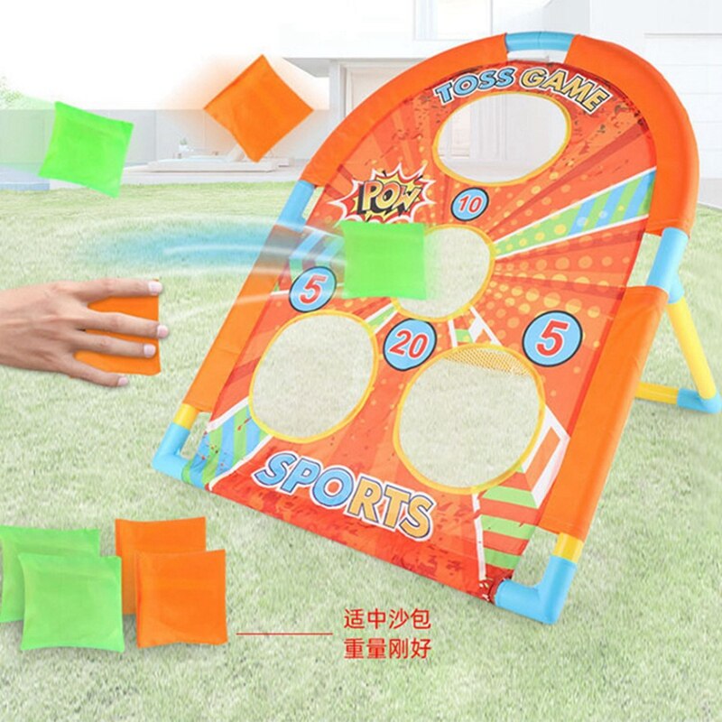 Cornhole Game Set Bean Bag Toss Built-in Storage Convenient Carry Handles and 6 Premium Bean Bag