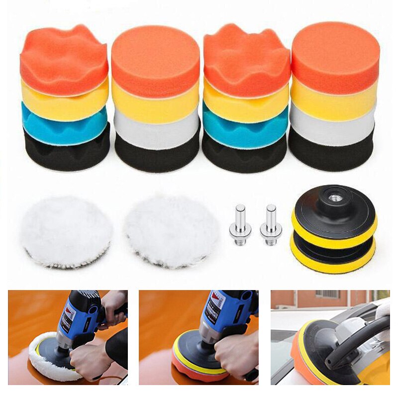 8pcs 3 4 5 6 7Inch Sponge Polishing Waxing Buffing Pads Kit Set Compound For Auto Car NJ88