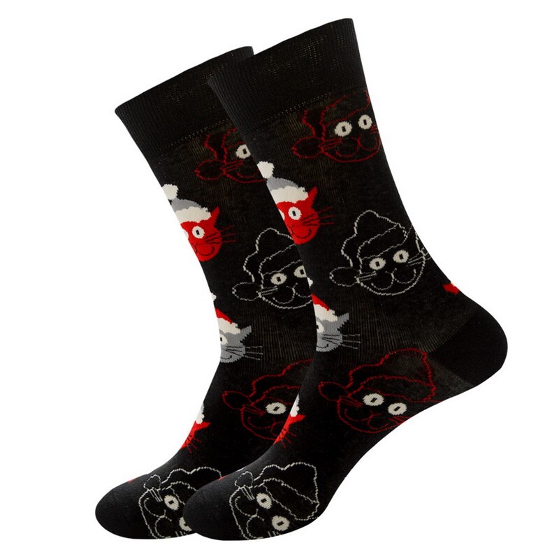 Árvore de natal neve elk presente algodão feliz homem meias novo 2020 outono inverno natal mulher meias engraçado ano novo papai noel: M208251H