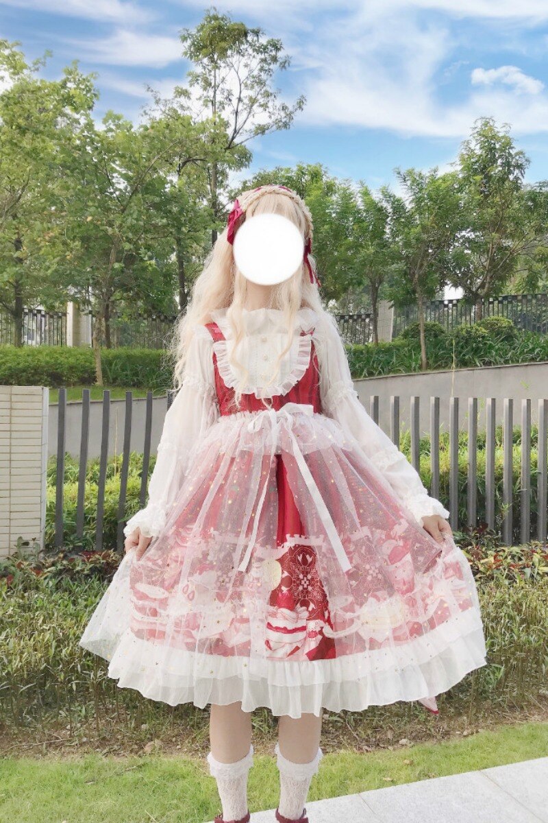 Original Lolita Miau salsa helado Honda vestido JSK kawaii ropa adorable Vestido de lolita vestido victoriano gothic lolita
