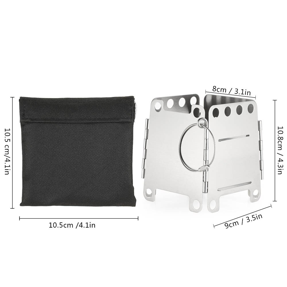 Lixada Outdoor Camping Wood Stoves Folding Pocket Stove Lightweight Portable Stainless Steel Stove Backpacking Cooking Picnic: Type 2