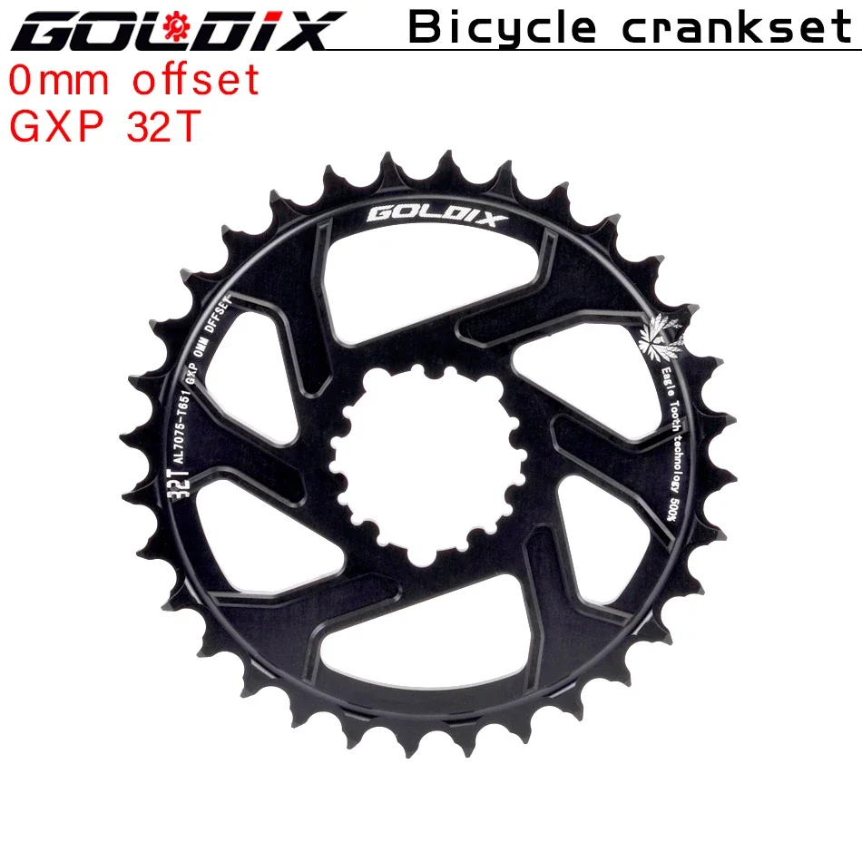 GOLDIX para plato de bicicleta de 3 clavos 0/3/6mm Offset 30/32/34/36/38T rueda de cadena de bicicleta MTB para XX1 X9 XO X01 G X NX Direct Mo: Azul