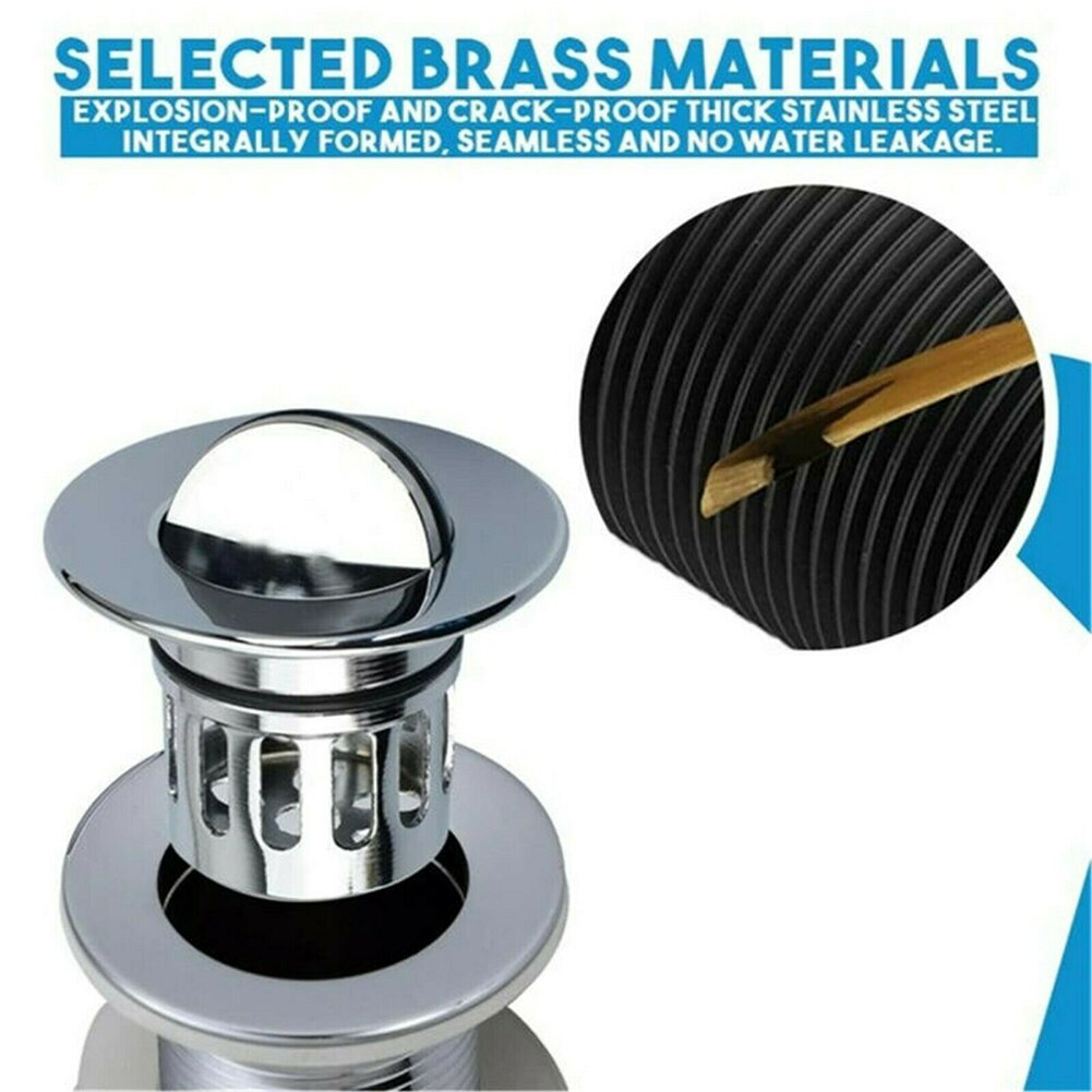 Universele Wastafel Bounce Afvoer Filter Plug Rvs Spoelbak Stoppers Badkamer Gootsteen