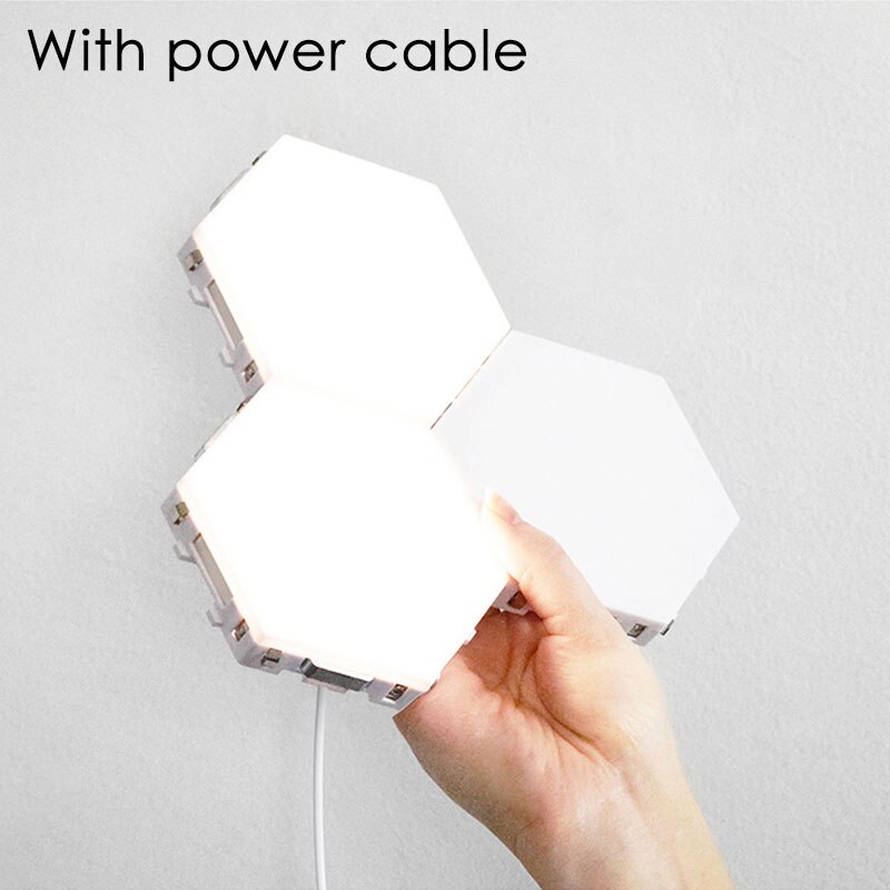 Modular Touch Lights LED Hex Lights DIY Quantum Lamps Magnetic Sensitive Lighting Night Light Home Decoration Wall Lampara: 3pcs / UK