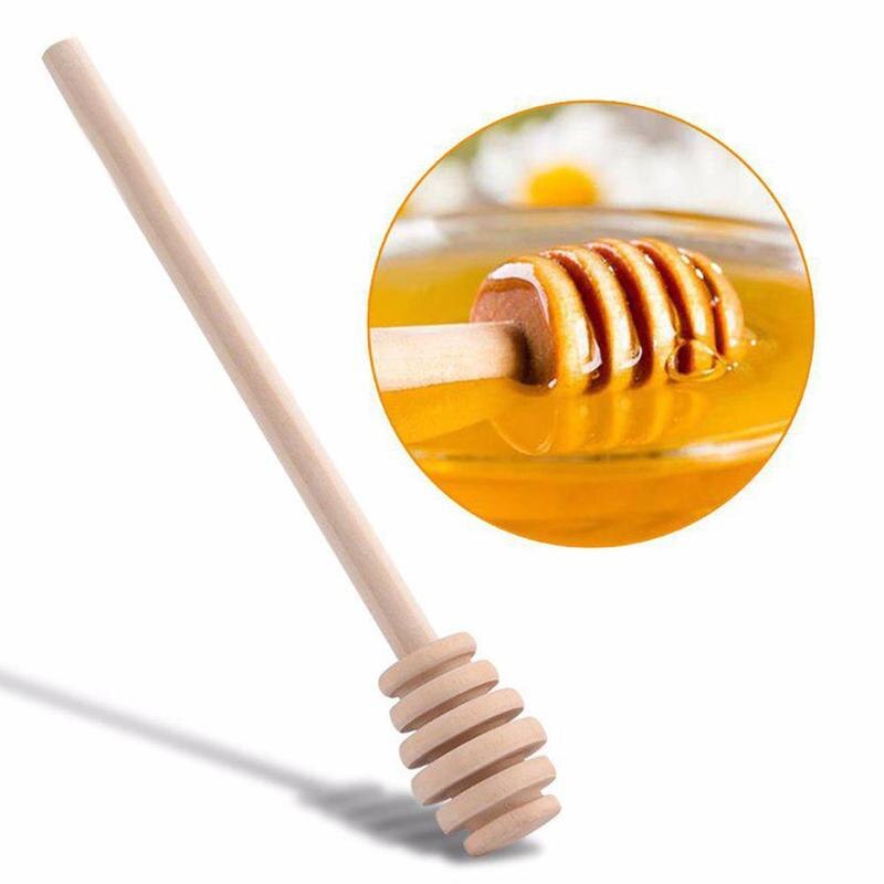1Pc Wood Honey Dipper Stick Wooden Honey Spoon Small Coffee Spoon Syrup Tea Spoon Serving Mixing Kitchen Honey Utensil Teas H7U9