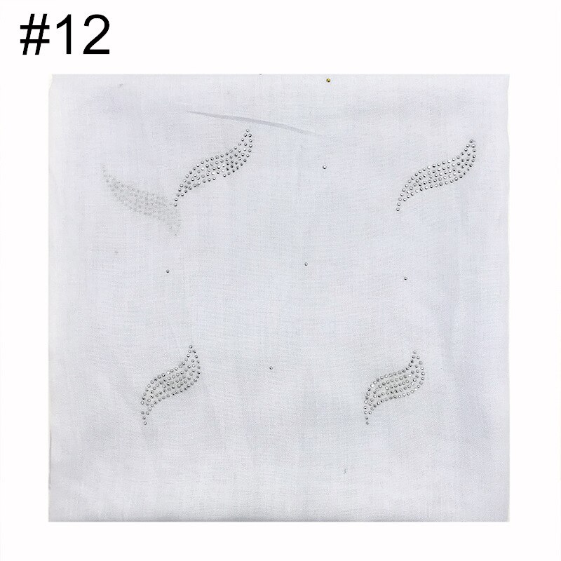 1PC musulman foulard bandana solide écharpe chaude strass châles carré pashmina femmes populaire silencieux islamique hijab: 12