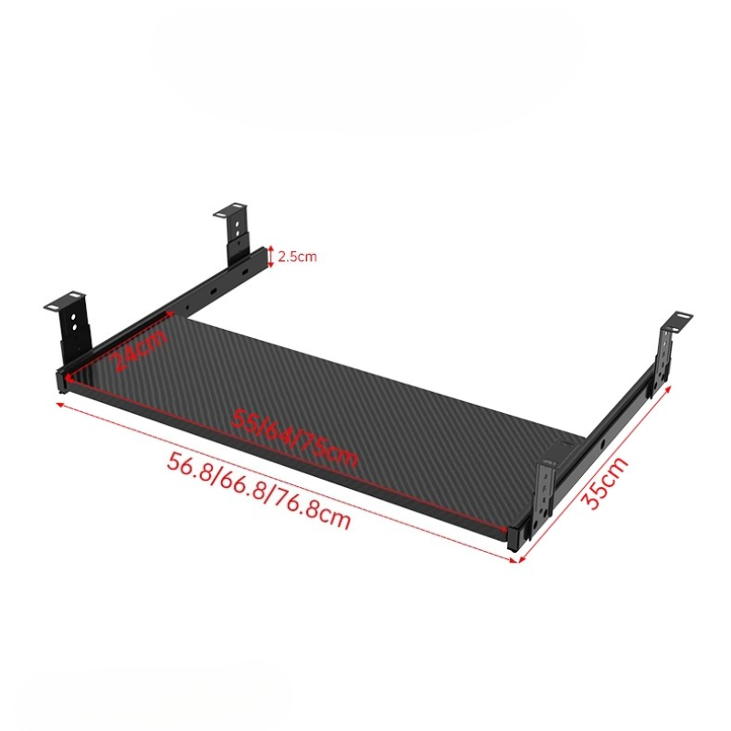 Pöydän alle tarkoitettu näppäimistöalusta, liukukisko, laatikko korkeussäädettävillä pöytälisävarusteilla, sisäänvedettävä hiiren jalusta tietokonetyöasemaan